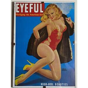 Golden Age Vintage Reproduction Garage/Man Cave Eyeful Blond Pinup Wall Art